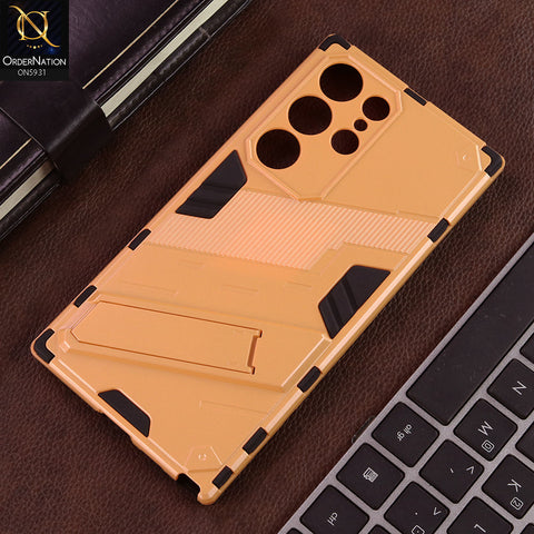 Samsung Galaxy S24 Ultra Cover - Orange - New Ultra Punk TPU Shockproof Phone Case with Kickstand And Camera Protection
