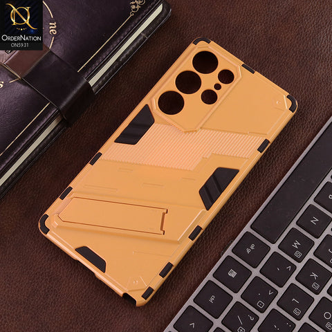 Samsung Galaxy S25 Ultra Cover - Orange - New Ultra Punk TPU Shockproof Phone Case with Kickstand And Camera Protection