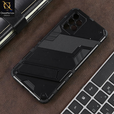 Samsung Galaxy A32 Cover - Black - New Ultra Punk TPU Shockproof Phone Case with Kickstand And Camera Protection