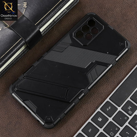 Samsung Galaxy A72 Cover - Black - New Ultra Punk TPU Shockproof Phone Case with Kickstand And Camera Protection