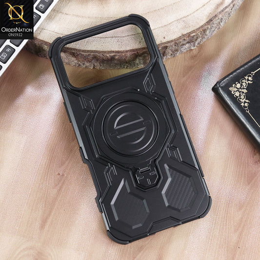 iPhone 17 Pro Max Cover - Black -  MagSafe Compatible Case with Kickstand Ring Holder TPU Shockproof