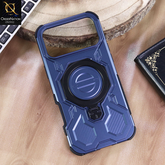 iPhone 17 Pro Max Cover - Blue -  MagSafe Compatible Case with Kickstand Ring Holder TPU Shockproof
