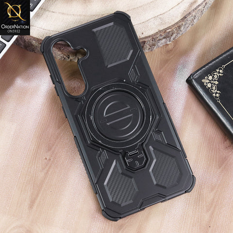 Samsung Galaxy S25 FE Cover - Black -  MagSafe Compatible Case with Kickstand Ring Holder TPU Shockproof