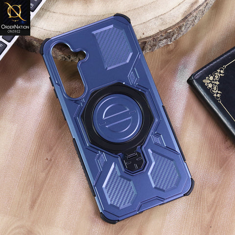 Samsung Galaxy S25 FE Cover - Blue -  MagSafe Compatible Case with Kickstand Ring Holder TPU Shockproof