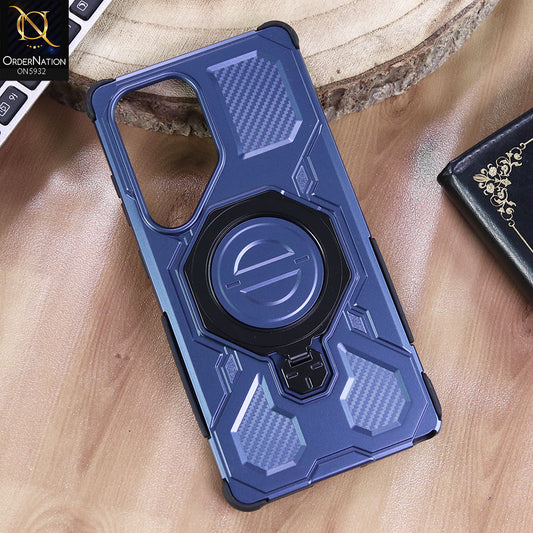 Samsung Galaxy S25 Ultra Cover - Blue -  MagSafe Compatible Case with Kickstand Ring Holder TPU Shockproof