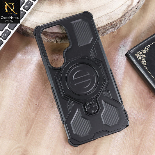 Samsung Galaxy S26 Ultra Cover - Black -  MagSafe Compatible Case with Kickstand Ring Holder TPU Shockproof