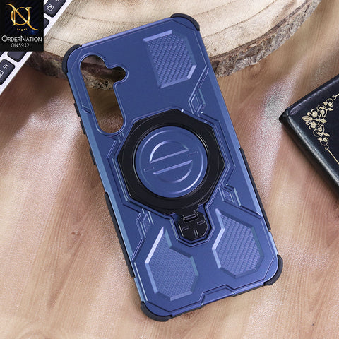 Samsung Galaxy A55 Cover - Blue -  MagSafe Compatible Case with Kickstand Ring Holder TPU Shockproof