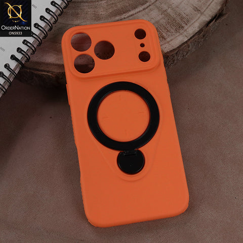 iPhone 17 Pro Cover - Orange - MagSafe Compatible Case with Foldable Kickstand