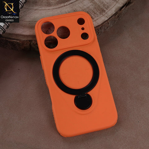 iPhone 17 Pro Max Cover - Orange - MagSafe Compatible Case with Foldable Kickstand