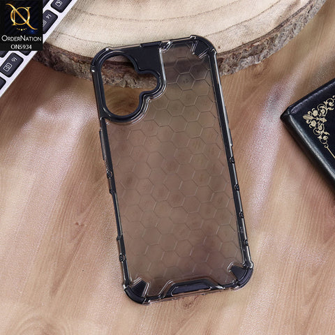 iPhone 17 Cover - Black - Airbag Shockproof Hybrid Honeycomb Transparent Case
