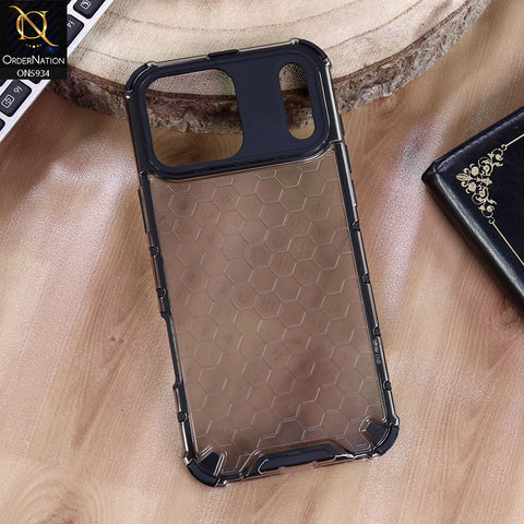 iPhone 17 Pro Cover - Black - Airbag Shockproof Hybrid Honeycomb Transparent Case