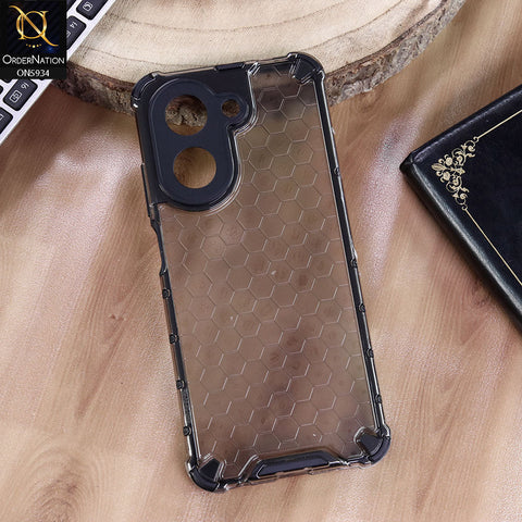 Xiaomi Redmi A5 4G Cover - Black - Airbag Shockproof Hybrid Honeycomb Transparent Case