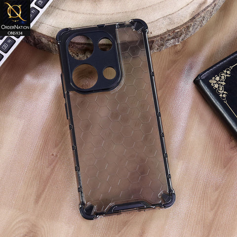 Xiaomi Redmi Note 13 Pro 4G Cover - Black - Airbag Shockproof Hybrid Honeycomb Transparent Case