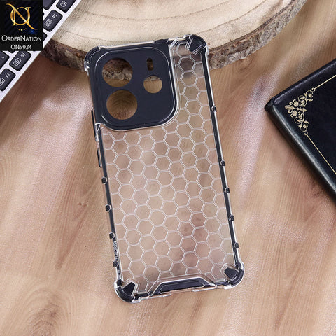 Xiaomi Redmi Note 14 4G Cover - Transparent - Airbag Shockproof Hybrid Honeycomb Transparent Case
