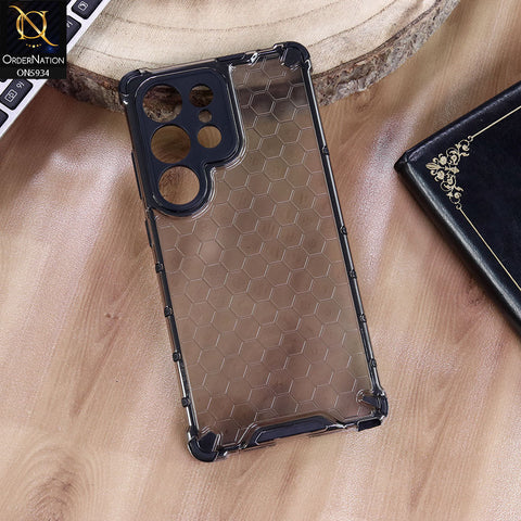 Samsung Galaxy S24 Ultra Cover - Black - Airbag Shockproof Hybrid Honeycomb Transparent Case