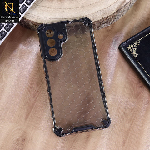 Samsung Galaxy F17 Cover - Black - Airbag Shockproof Hybrid Honeycomb Transparent Case