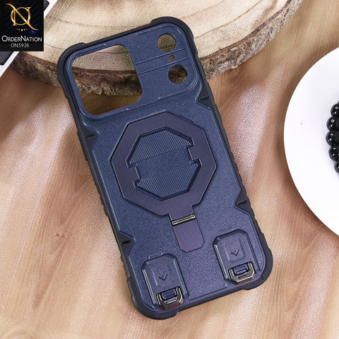 iPhone 17 Pro Max Cover - Blue -  MagSafe Compatible Case with Kickstand Ring Holder TPU Shockproof