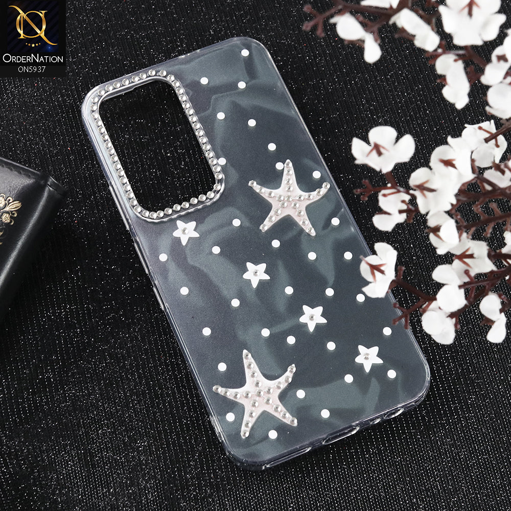 Infinix Hot 60 Pro Cover - Black - New Cool Trendy Shiny Stared Case With Rhinestones