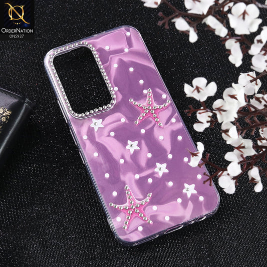 Infinix Hot 60 Pro Cover - Pink - New Cool Trendy Shiny Stared Case With Rhinestones