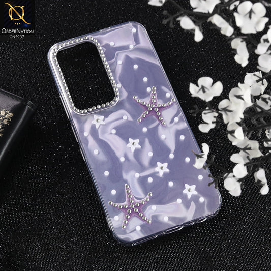 Infinix Hot 60 Pro Cover - Purple - New Cool Trendy Shiny Stared Case With Rhinestones