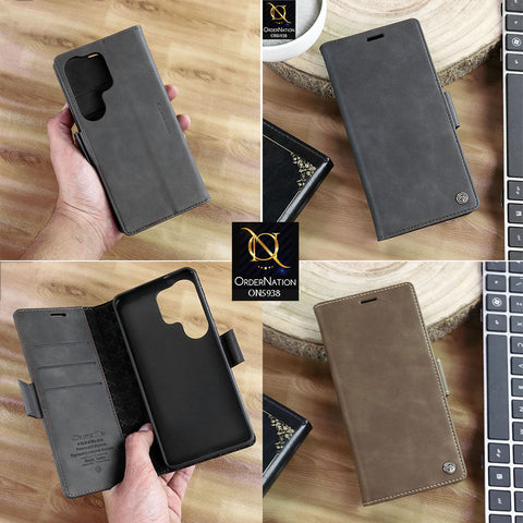 Samsung Galaxy S24 Cover - Black - New CaseMe Fully Premium High Grade Quality Leather Flip Book With Card Holding Slots And Magnetic Closure 033