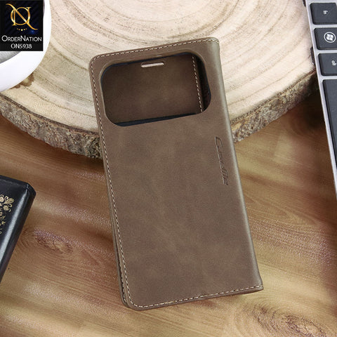 iPhone 17 Pro Max Cover - Brown - New CaseMe Fully Premium High Grade Quality Leather Flip Book With Card Holding Slots And Magnetic Closure 033