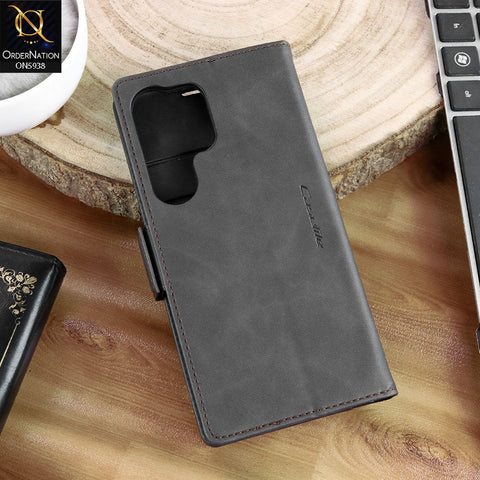 Samsung Galaxy S26 Ultra Cover - Black - New CaseMe Fully Premium High Grade Quality Leather Flip Book With Card Holding Slots And Magnetic Closure 033