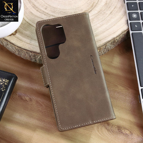 Samsung Galaxy S26 Ultra Cover - Brown - New CaseMe Fully Premium High Grade Quality Leather Flip Book With Card Holding Slots And Magnetic Closure 033