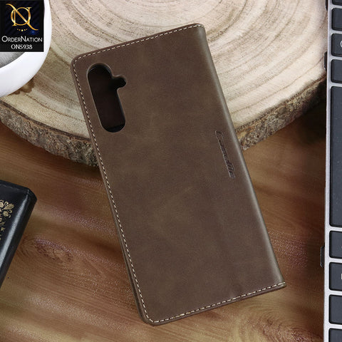 Samsung Galaxy A15 5G Cover - Brown - New CaseMe Fully Premium High Grade Quality Leather Flip Book With Card Holding Slots And Magnetic Closure 033