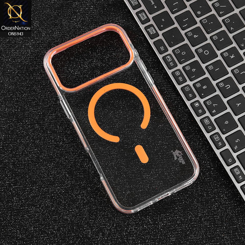 iPhone 17 Pro Max Cover - Orange -  BlueShark Premium Quality Hard Clear Case With Magsafe