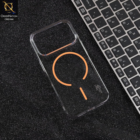 iPhone 17 Pro Cover - Orange -  BlueShark Premium Quality Hard Clear Case With Magsafe
