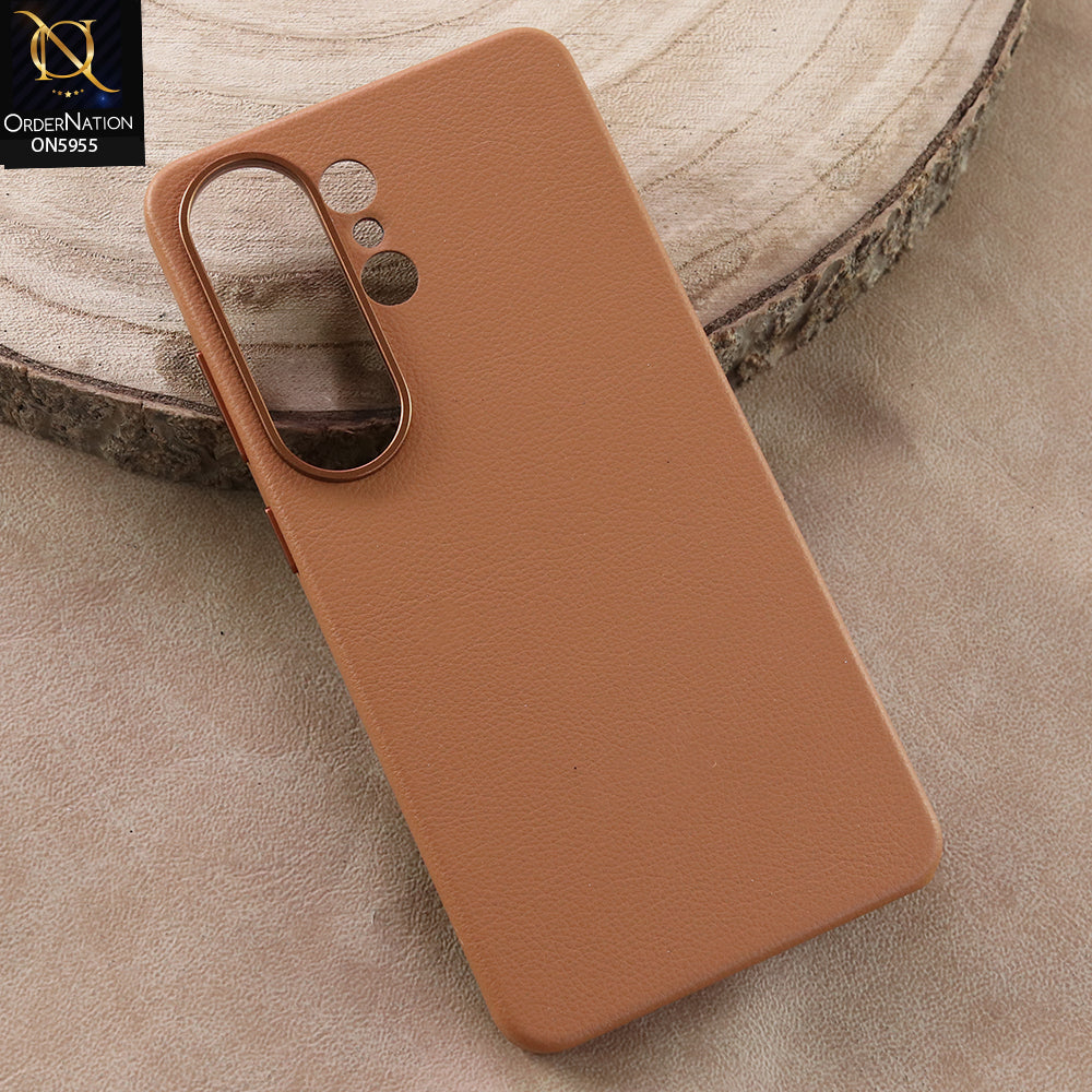 Samsung Galaxy S26 Ultra - Brown -  New Leather Feel Soft TPU Case