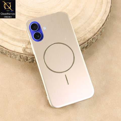 iPhone 16 Cover - Golden -   New Premium Quality Slim Profile Shell Case With Magsafe