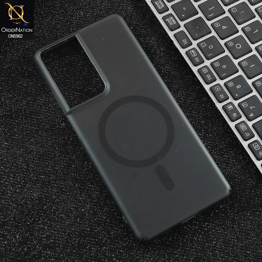 Samsung Galaxy S21 Ultra 5G Cover - Black  - New Trendy Matte Colour Semi-Transparent Case With Magsafe
