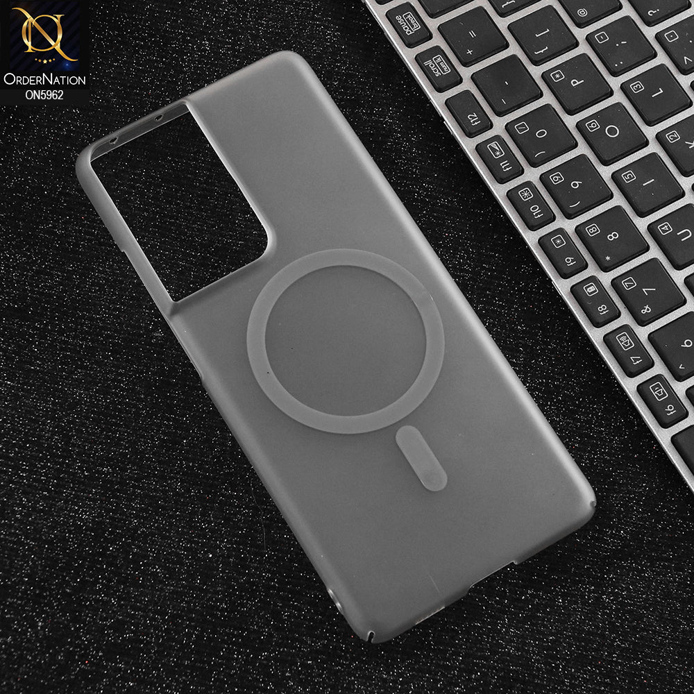 Samsung Galaxy S21 Ultra 5G Cover - Gray  - New Trendy Matte Colour Semi-Transparent Case With Magsafe