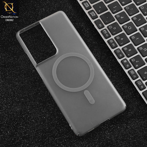 Samsung Galaxy S21 Ultra 5G Cover - Gray  - New Trendy Matte Colour Semi-Transparent Case With Magsafe