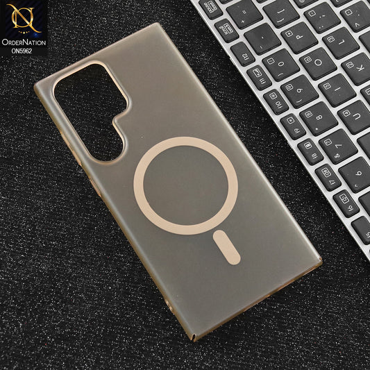 Samsung Galaxy S23 Ultra 5G Cover - Brown  - New Trendy Matte Colour Semi-Transparent Case With Magsafe
