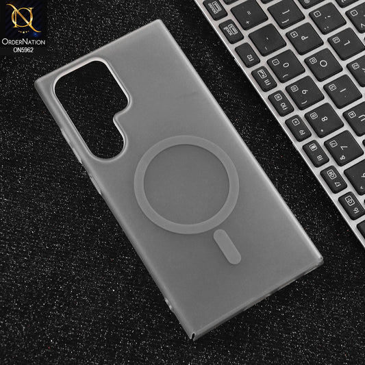Samsung Galaxy S23 Ultra 5G Cover - Gray  - New Trendy Matte Colour Semi-Transparent Case With Magsafe