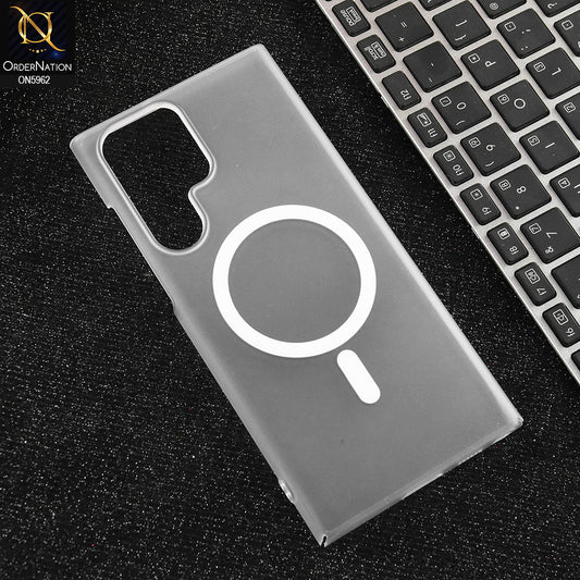 Samsung Galaxy S23 Ultra 5G Cover - White  - New Trendy Matte Colour Semi-Transparent Case With Magsafe