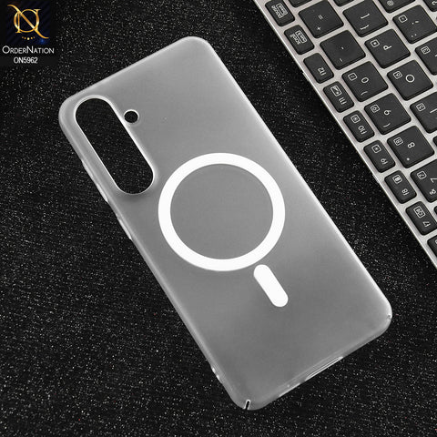 Samsung Galaxy S24 FE Cover - White  - New Trendy Matte Colour Semi-Transparent Case With Magsafe