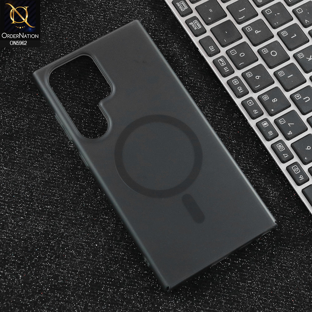 Samsung Galaxy S24 Ultra Cover - Black  - New Trendy Matte Colour Semi-Transparent Case With Magsafe