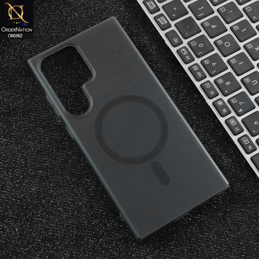Samsung Galaxy S24 Ultra Cover - Black  - New Trendy Matte Colour Semi-Transparent Case With Magsafe