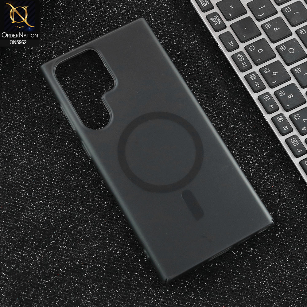 Samsung Galaxy S25 Ultra Cover - Black  - New Trendy Matte Colour Semi-Transparent Case With Magsafe