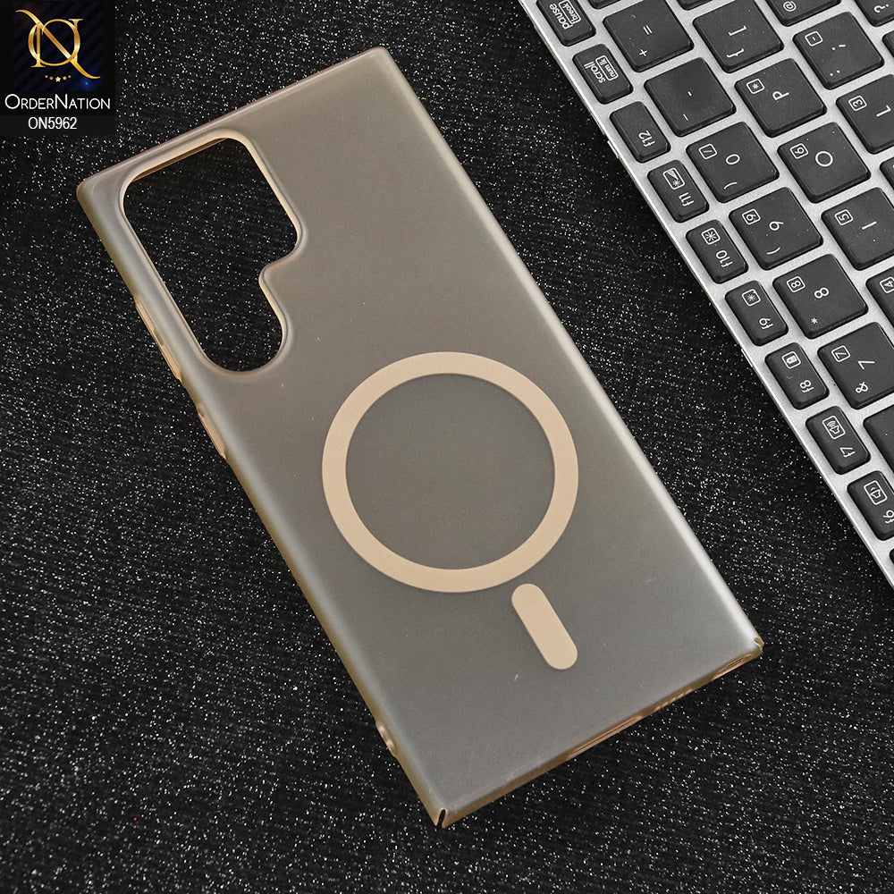 Samsung Galaxy S25 Ultra Cover - Brown  - New Trendy Matte Colour Semi-Transparent Case With Magsafe