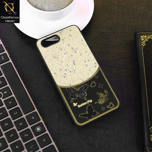 Oppo A5 2020 Cover - Black -  New Trendy Butterfly Moeity Glitter Soft Borders Shiny Case