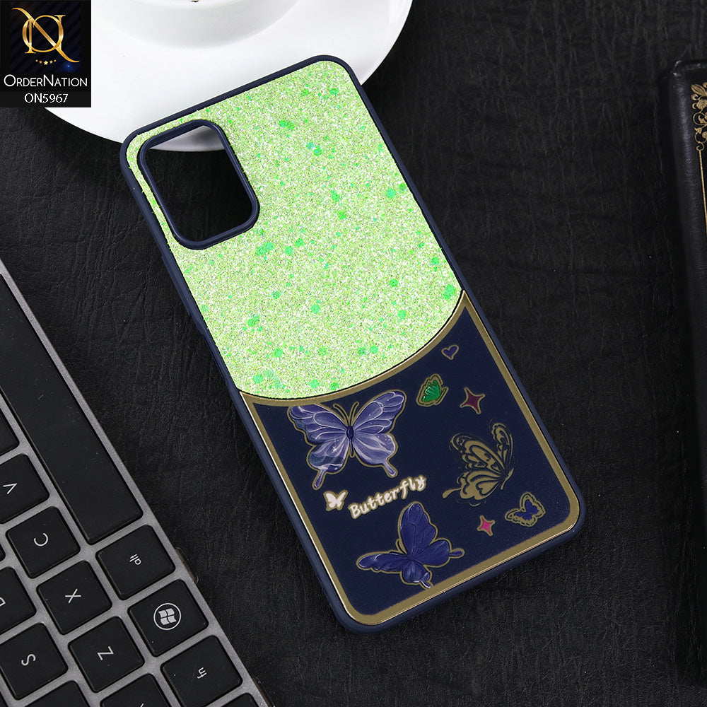 Tecno Camon 19 Neo Cover - Blue -  New Trendy Butterfly Moeity Glitter Soft Borders Shiny Case