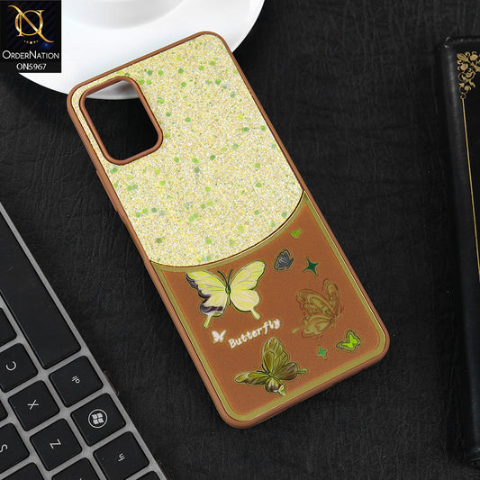 Tecno Camon 19 Neo Cover - Brown -  New Trendy Butterfly Moeity Glitter Soft Borders Shiny Case