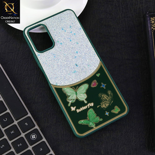 Tecno Camon 19 Neo Cover - Green -  New Trendy Butterfly Moeity Glitter Soft Borders Shiny Case