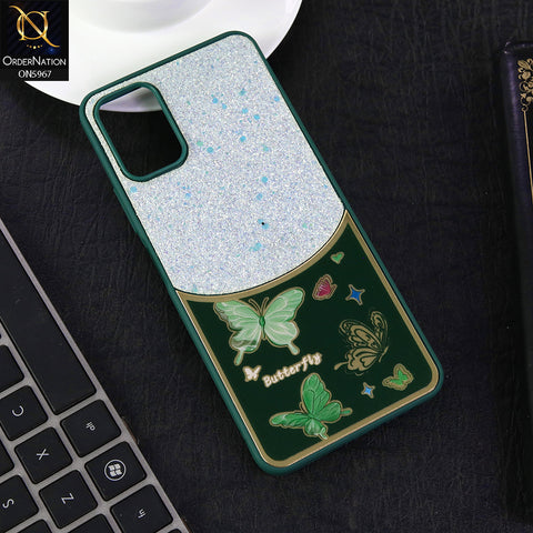 Tecno Camon 19 Neo Cover - Green -  New Trendy Butterfly Moeity Glitter Soft Borders Shiny Case