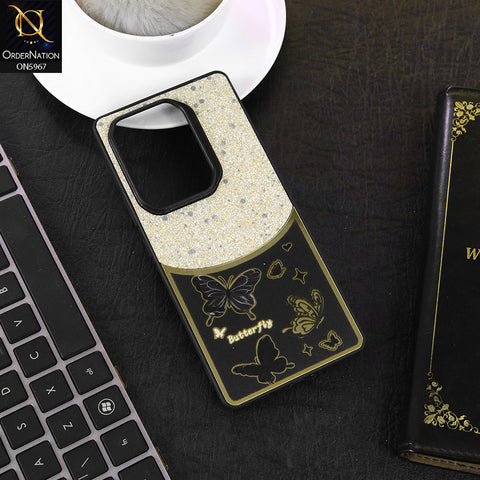 Infinix Note 50 Pro 4G Cover - Black -  New Trendy Butterfly Moeity Glitter Soft Borders Shiny Case